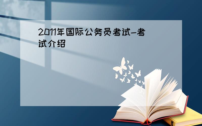 2011年国际公务员考试-考试介绍