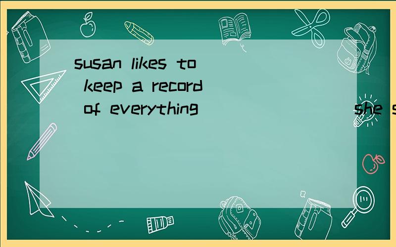 susan likes to keep a record of everything ________she sees on a journey.A whom B whichC what D that
