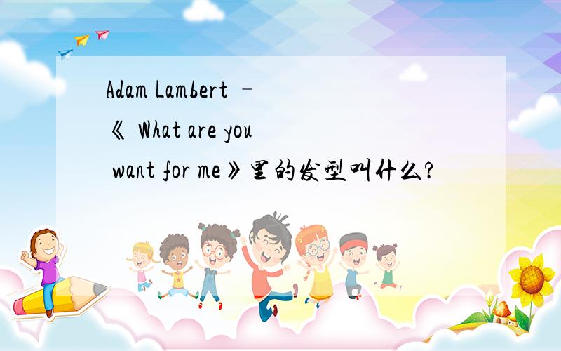 Adam Lambert –《 What are you want for me》里的发型叫什么?