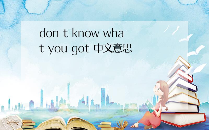 don t know what you got 中文意思