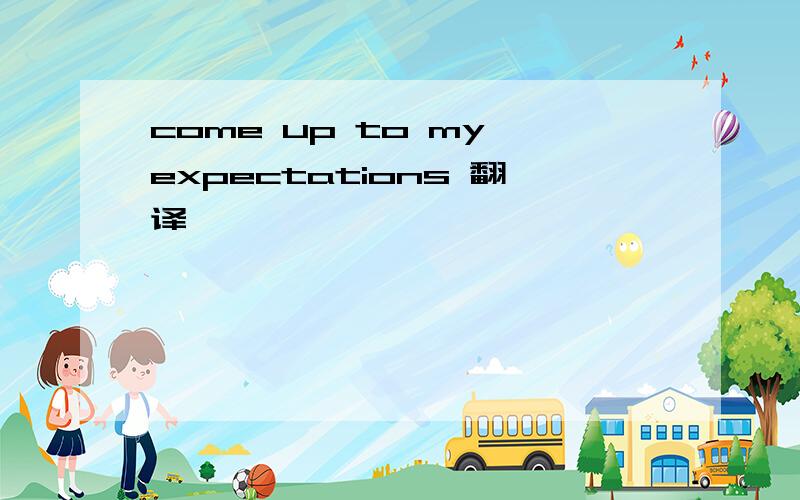come up to my expectations 翻译