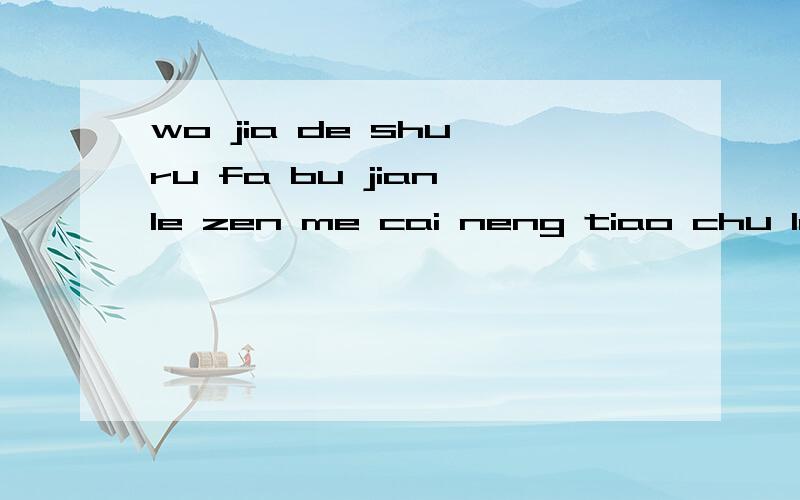 wo jia de shu ru fa bu jian le zen me cai neng tiao chu laiwo jia dian nao shi xi tong
