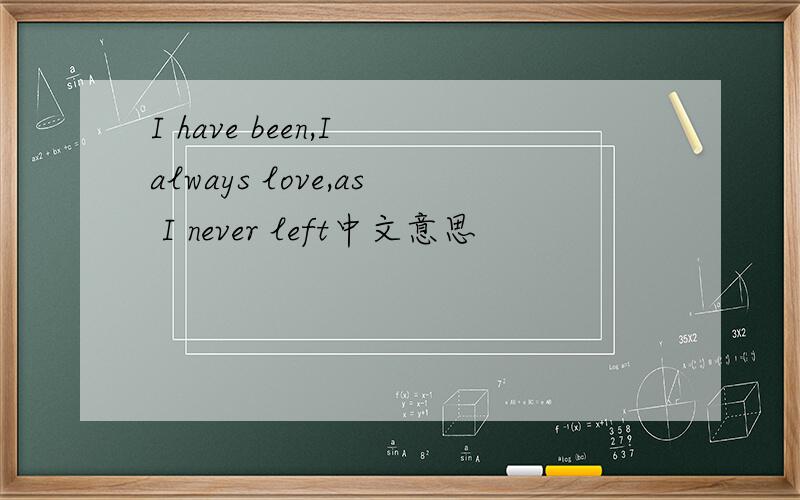 I have been,I always love,as I never left中文意思