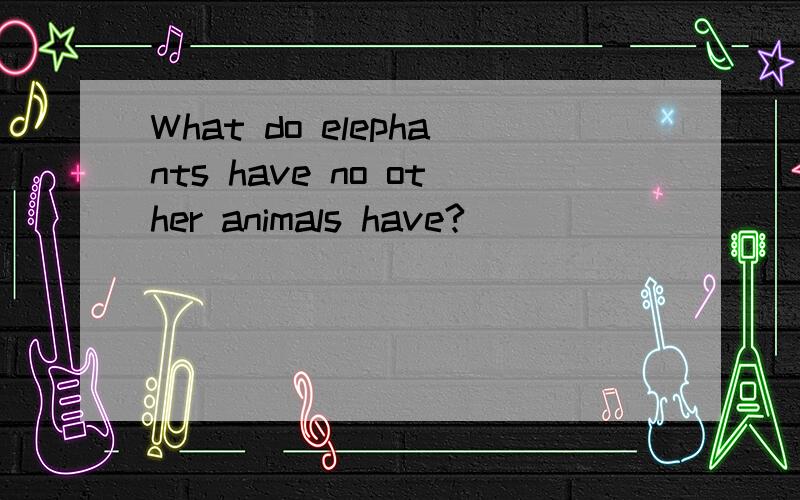 What do elephants have no other animals have?