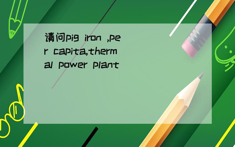 请问pig iron ,per capita,thermal power plant