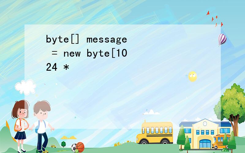 byte[] message = new byte[1024 *