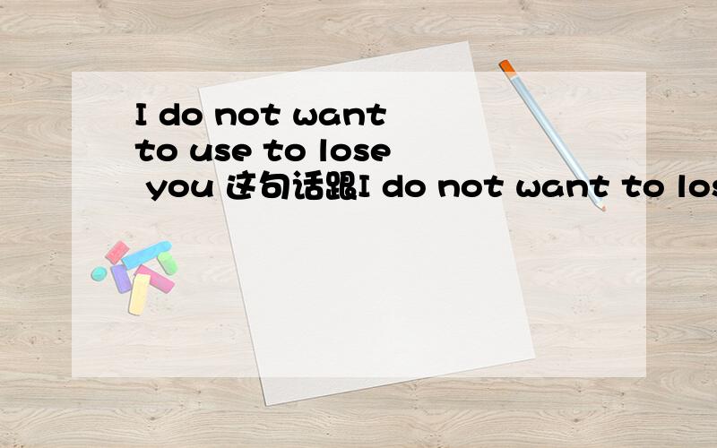 I do not want to use to lose you 这句话跟I do not want to lose you 有什么区别吗?