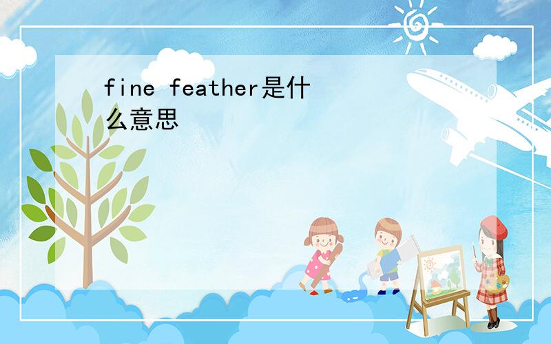 fine feather是什么意思